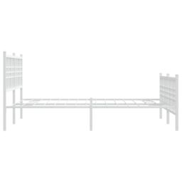 Berkfield Home Metal Bed Frame without Mattress with Footboard White 137x190cm - Size: 137x190 cm - thumbnail 5