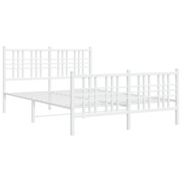 Berkfield Home Metal Bed Frame without Mattress with Footboard White 137x190cm - Size: 137x190 cm - thumbnail 3
