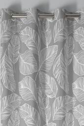 Fusion 'Matteo' 100% Cotton Light Filtering Pair of Eyelet Curtains in Grey - Size: 229 cm width x 183 cm drop - thumbnail 2