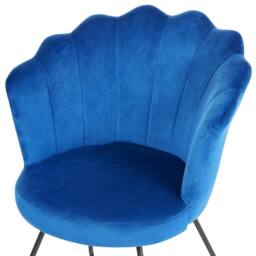 Wyld and Coco Navy Velvet Armless Shell-Back Chair in Blue - thumbnail 5