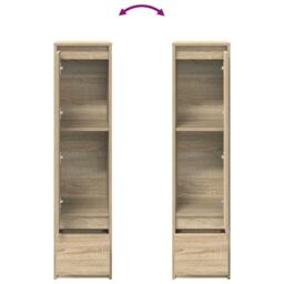 Berkfield Home Highboard Sonoma Oak 29.5x34x119.5 cm Engineered Wood in Brown - thumbnail 9