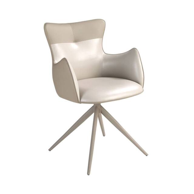 Angel Cerda Swivel Dining Chair in Leatherette in White - image 1