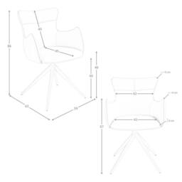 Angel Cerda Swivel Dining Chair in Leatherette in White - thumbnail 8