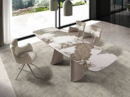 Angel Cerda Swivel Dining Chair in Leatherette in White - thumbnail 4