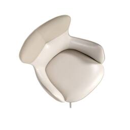Angel Cerda Swivel Dining Chair in Leatherette in White - thumbnail 7