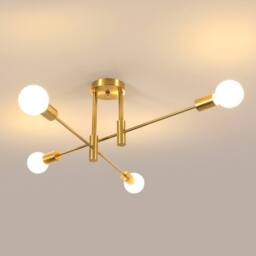 Pheashine Elegant Chandelier Gold-Plated 4-Light Iron Ceiling Fixture in Gold - thumbnail 1