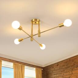 Pheashine Elegant Chandelier Gold-Plated 4-Light Iron Ceiling Fixture in Gold - thumbnail 2