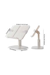 Living and Home Adjustable Book Stand & Reading Holder for Books, Tablets, Laptops in White - thumbnail 9