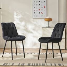 SONARA Black Marble 4 Seater Dining Table With 4 Velvet Chairs Sets - thumbnail 6