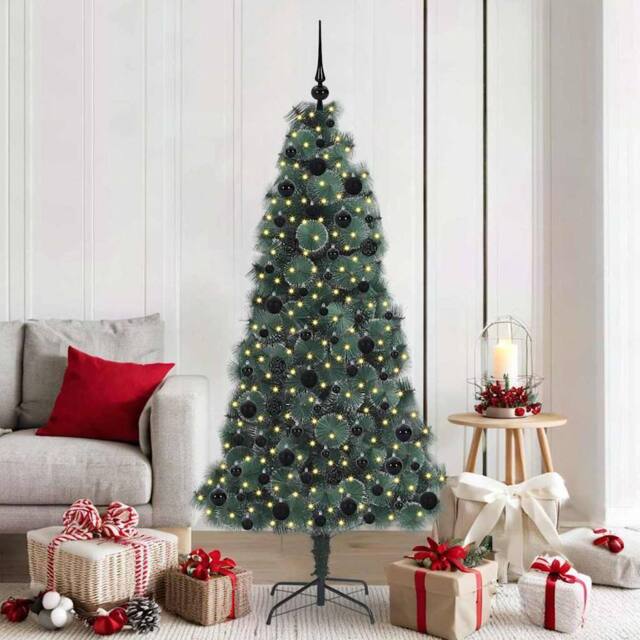 Berkfield Home Artificial Pre-lit Christmas Tree with Ball Set Green 180 cm - image 1