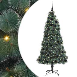 Berkfield Home Artificial Pre-lit Christmas Tree with Ball Set Green 180 cm - thumbnail 2