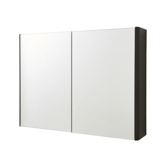 Clifton Matt Graphite 2-Door Mirror Bathroom Cabinet 60cm H x 80cm W in Dark Grey - Size: 60 cm H x 80 cm W - image 1