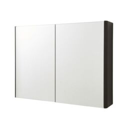 Clifton Matt Graphite 2-Door Mirror Bathroom Cabinet 60cm H x 80cm W in Dark Grey - Size: 60 cm H x 80 cm W - thumbnail 1