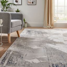 The Rug Shop UK Blue Modern Abstract Easy To Clean Area Ivory Rug - Size: 160 cm x 220 cm - thumbnail 2