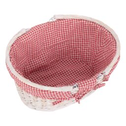 Red Hamper Wicker Medium White Swing Handle Shopping Basket - thumbnail 3