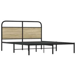 Berkfield Home Bed Frame Without Mattress 150x200 cm King Size Sonoma Oak Engineered Wood in Brown - thumbnail 5