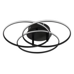 Netlighting Kombos 45.6cm Semi Flush Ceiling Light Matt Black 3x LED 4000K - thumbnail 2