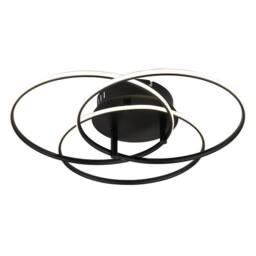Netlighting Kombos 45.6cm Semi Flush Ceiling Light Matt Black 3x LED 4000K - thumbnail 1
