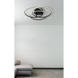 Netlighting Kombos 45.6cm Semi Flush Ceiling Light Matt Black 3x LED 4000K - thumbnail 5