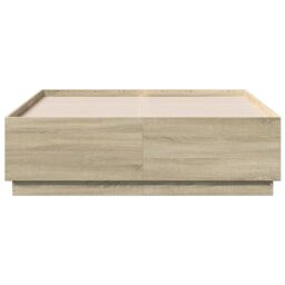 Berkfield Home Bed Frame with LED without Mattress Sonoma Oak 135x190 cm Double in Brown - thumbnail 6