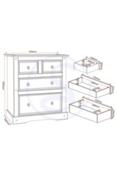 Seconique Corona 2+2 Drawer Chest in Natural - thumbnail 6