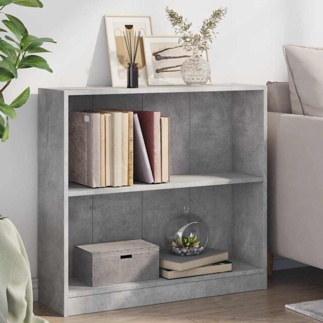 Berkfield Home Bookshelf Concrete Grey 80x24x75 cm Engineered Wood - Size: 80 x 24 x 75 cm - image 1