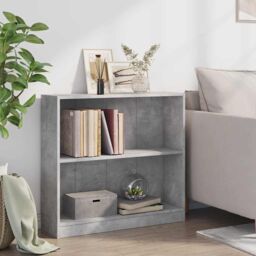 Berkfield Home Bookshelf Concrete Grey 80x24x75 cm Engineered Wood - Size: 80 x 24 x 75 cm - thumbnail 3