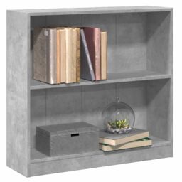 Berkfield Home Bookshelf Concrete Grey 80x24x75 cm Engineered Wood - Size: 80 x 24 x 75 cm - thumbnail 4
