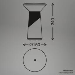 BRILONER Grey LED Table Lamp Rechargeable Light German Design Award Winner - thumbnail 6