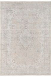 Kukoon Neutral Beige Distressed Traditional Medallion Non Slip Washable Low Pile Rug - Size: 60 cm x 110 cm
