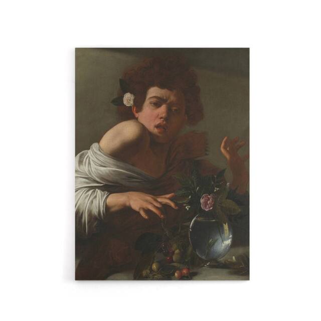 "Artery8 Boy Bitten By A Lizard Allegory Caravaggio Canvas Wall Art Print - Size: W18"" x H24""" - image 1