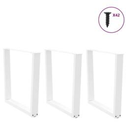 Berkfield Home Dining Table Legs V-Shape 3 pcs White 80x(72-73.3) cm Steel - thumbnail 3