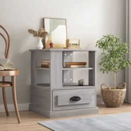 Berkfield Home Side Table Grey Sonoma 50x50x60 cm Engineered Wood - Size: 50 x 50 x 60 cm - thumbnail 1