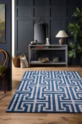 Origin Greek Key Navy/Grey in Navy - Size: 80 cm x 150 cm - thumbnail 1