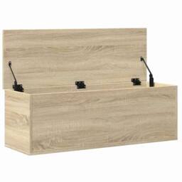 Berkfield Home Storage Box Sonoma Oak 102x35x35 cm Engineered Wood in Tan - Size: 102 x 35 x 35 cm - thumbnail 7
