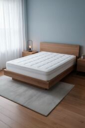 Living and Home Durable&Soft Checkerboard Fitted Mattress Protector in White - Size: Single Fitted - thumbnail 2