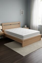 Living and Home Durable&Soft Checkerboard Fitted Mattress Protector in White - Size: Single Fitted - thumbnail 3
