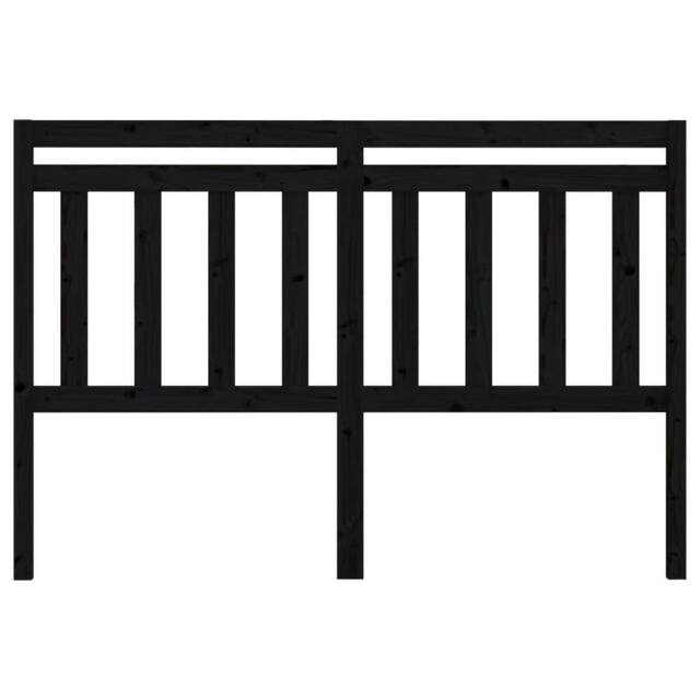 Berkfield Home Beautiful Bed Headboard Black 146x4x100 cm Solid Wood Pine - Size: 146 x 4 x 100 cm - image 1