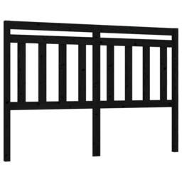 Berkfield Home Beautiful Bed Headboard Black 146x4x100 cm Solid Wood Pine - Size: 146 x 4 x 100 cm - thumbnail 3