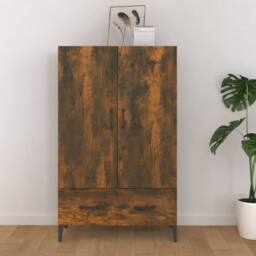 Berkfield Home Highboard Smoked Oak 70x31x115 cm Engineered Wood in Brown - Size: 70 x 31 x 115 cm - thumbnail 2