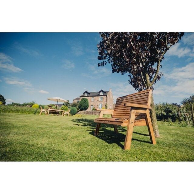 Churnet Valley Garden Furniture Ltd Valley 2 Seat Bench - Min. Assembly Required - Set of Cushions Inc in Brown - image 1
