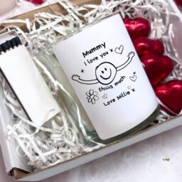 Aye Do Gifts Women's Personalised I Love You This Much Candle Gift Set in Cream - thumbnail 1