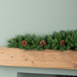 Samuel Alexander 90cm Deluxe Princess Green Christmas Garland Swag with Pinecones - thumbnail 6
