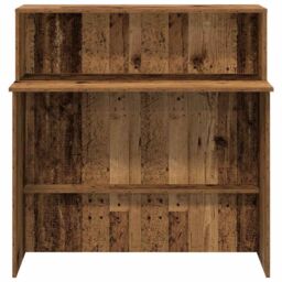 Berkfield Home Reception Desk Old Wood 100x50x103.5 cm Engineered Wood in Brown - thumbnail 5