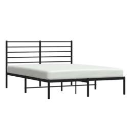 Berkfield Home Metal Bed Frame with Headboard Black 120x190 cm Small Double - thumbnail 5