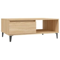 Berkfield Home Coffee Table Sonoma Oak 90x60x35 cm Engineered Wood in Brown - Size: 90 x 60 x 35 cm - thumbnail 2