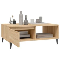 Berkfield Home Coffee Table Sonoma Oak 90x60x35 cm Engineered Wood in Brown - Size: 90 x 60 x 35 cm - thumbnail 4