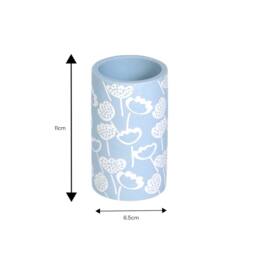 Showerdrape Buttercup Blue Floral Bathroom Accessory Set -Soap Dispenser & Tumbler in Light Blue - thumbnail 5