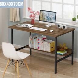 Havendro Home Office Computer Desk Laptop Study Workstation in Brown - Size: 100 cm x 100 cm - thumbnail 1