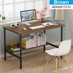 Havendro Home Office Computer Desk Laptop Study Workstation in Brown - Size: 100 cm x 100 cm - thumbnail 2